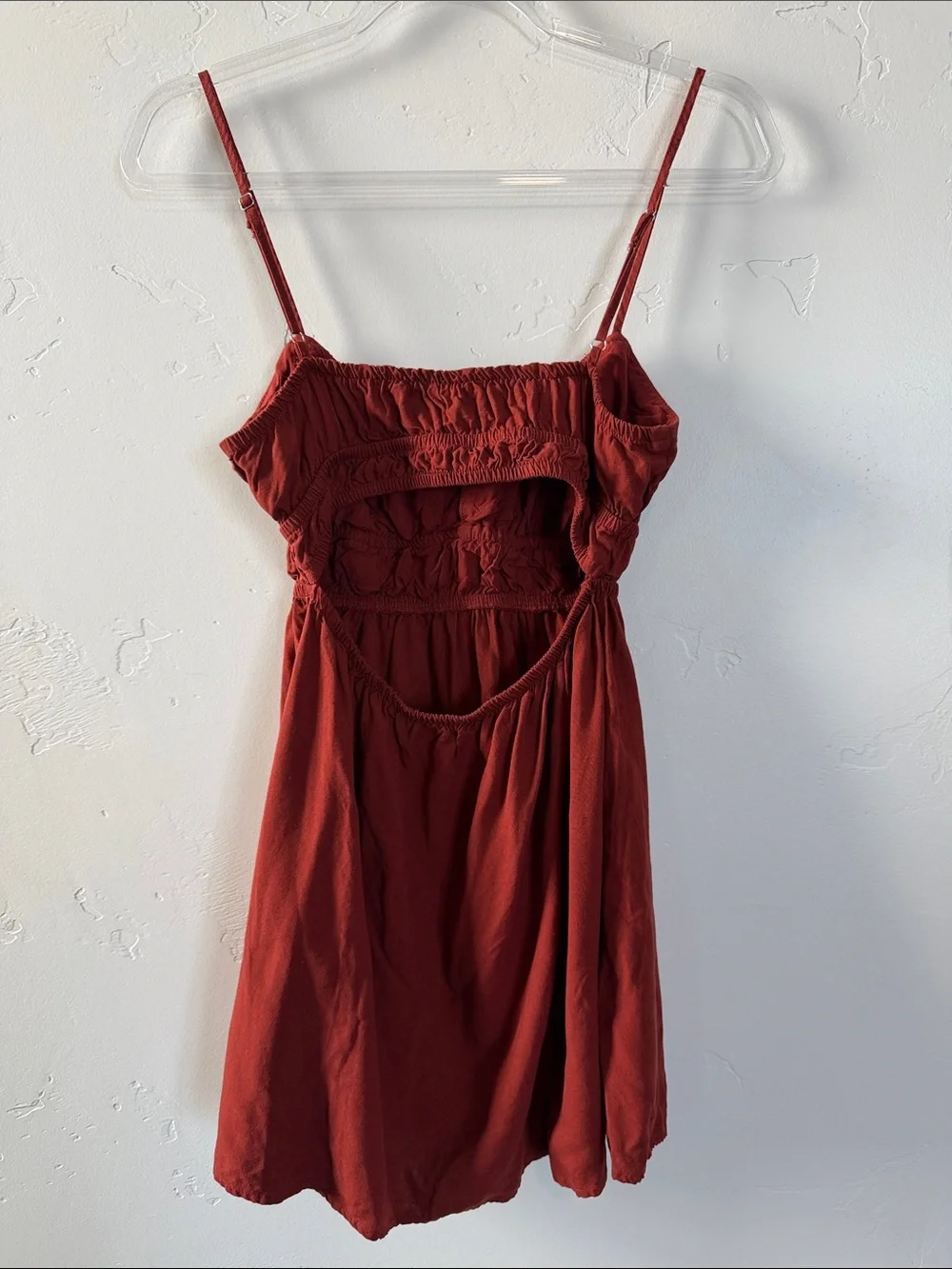 Pull&Bear Brick Red Smocked Sundress